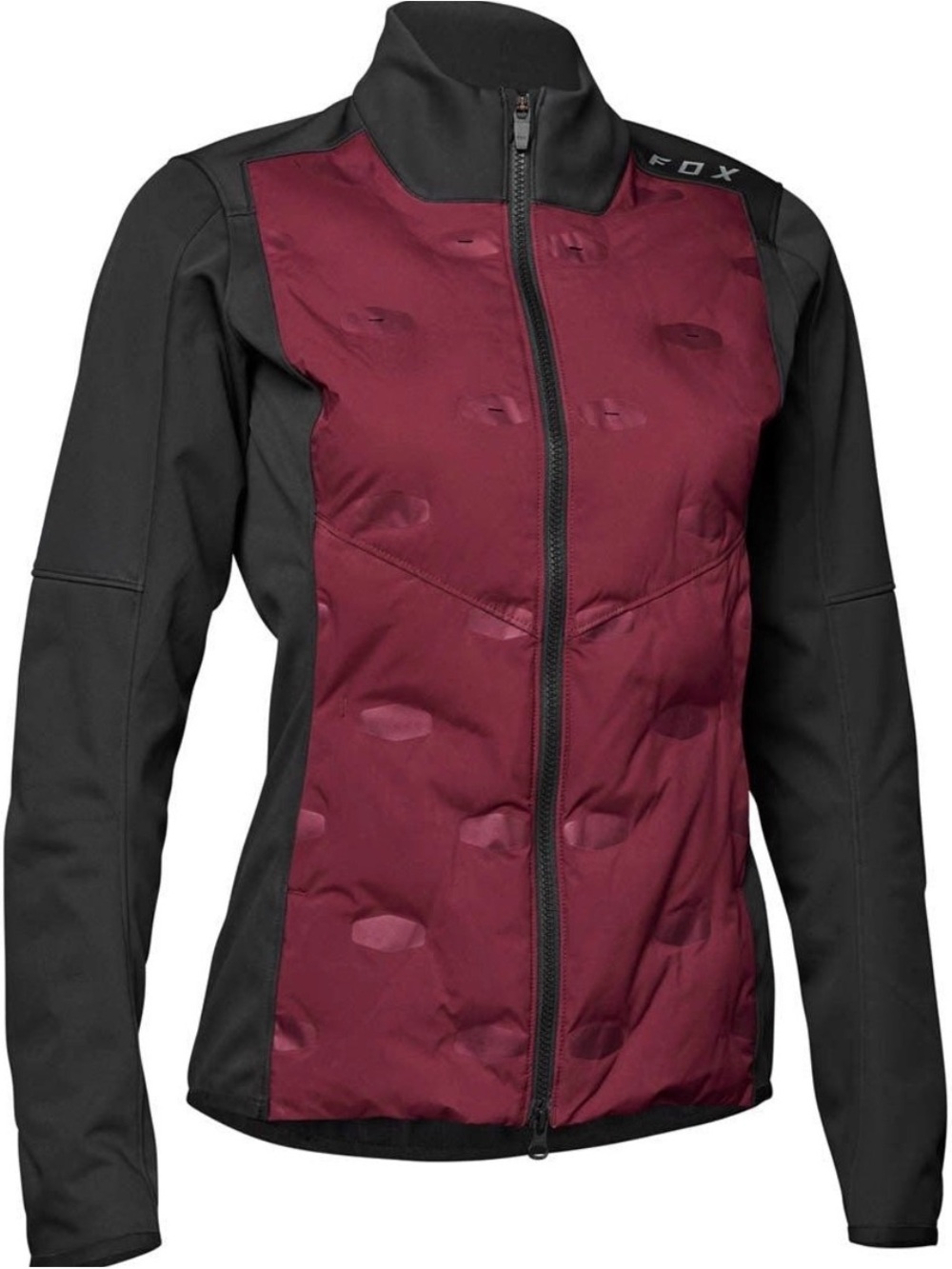 FOX Racing Women's Quilted Softshell Jacket Black Burgundy Small